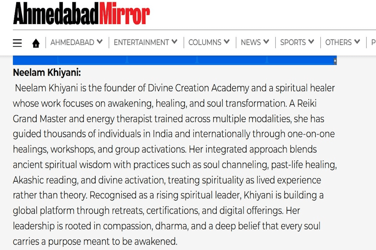 Featured in Ahmedabad Mirror